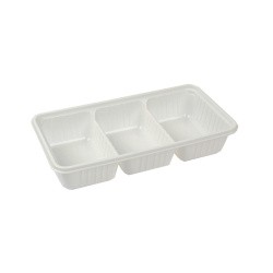 Plastik 3 Bölmeli Dondurma Kabı Seti (Kapaklı) 1000 gr - 2