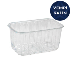 Plastik Kapaksız Meyve (Şale) Kabı 1000 gr - Vempi