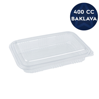 Plastik Sızdırmaz Baklava Kabı Küçük Boy 400 cc - 1