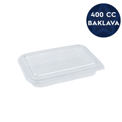 Plastik Sızdırmaz Baklava Kabı Küçük Boy 400 cc - 1