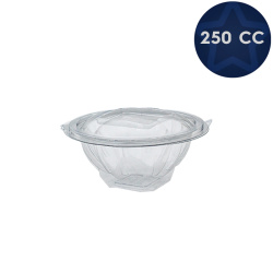 Plastik Yuvarlak Salata Kasesi Kapaklı 250 cc - Eltron Plastik