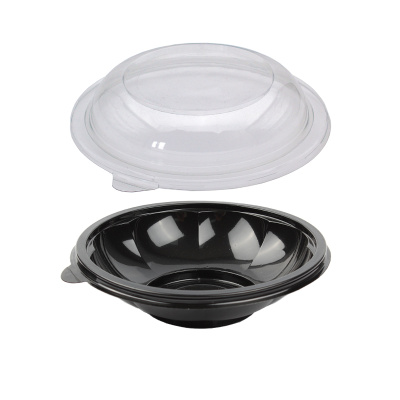 Plastik Yuvarlak Salata Kasesi Seti Siyah 500 cc - 1