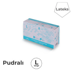 Pudralı Lateks Beyaz Eldiven Large (Büyük) - Haspet