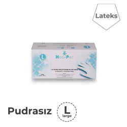 Pudrasız Lateks Beyaz Eldiven Large (Büyük) - Haspet