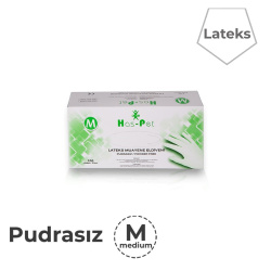 Pudrasız Lateks Beyaz Eldiven Medium (Orta) - Haspet
