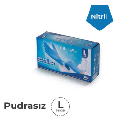 Pudrasız Mavi Nitril Eldiven Large (Büyük) - Haspet