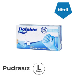 Pudrasız Mavi Nitril Eldiven Large (Büyük) - Dolphin