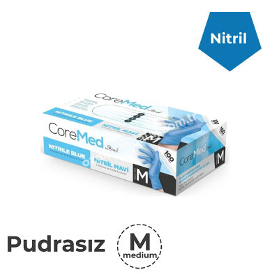 Pudrasız Mavi Nitril Eldiven Medium (Orta) - 1