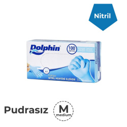 Pudrasız Mavi Nitril Eldiven Medium (Orta) - Dolphin