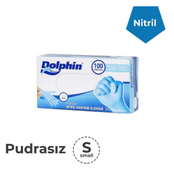 Pudrasız Mavi Nitril Eldiven Small (Küçük) - Dolphin
