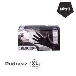 Pudrasız Siyah Nitril Eldiven X-Large(Ekstra Büyük) - Haspet