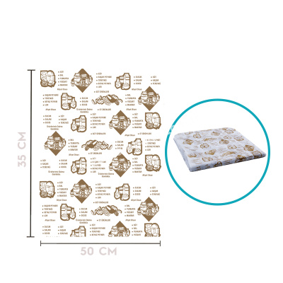Şarküteri Baskılı Plast Kağıt Tabaka Hışır 35x50cm - 1