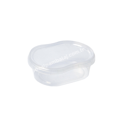 Sert Plastik PP Kase (Kilit Kapaklı) Oval 450 ml - 1
