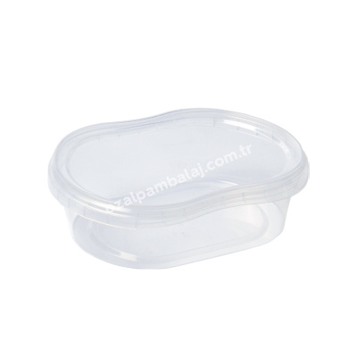 Sert Plastik PP Kase (Kilit Kapaklı) Oval 850 ml - 1