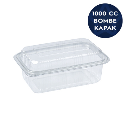 Sızdırmaz Gıda Kabı Bombe Kapaklı 1000 cc - 1