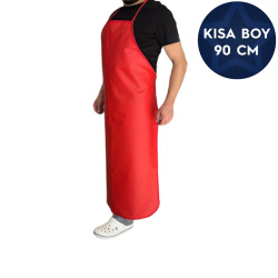 Suni Deri Su Geçirmez (Kısa Boy) Bulaşıkçı ve Kasap İş Önlüğü 70x90 cm Kırmızı - Özalp Ambalaj