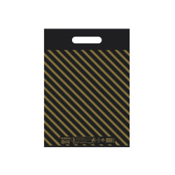 Takviyeli Poşet Çanta Siyah Çizgili (3No) 33x45 cm - Naksan Arma