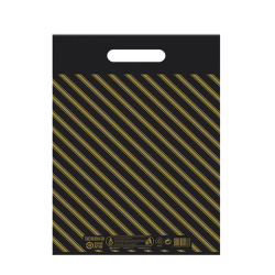 Takviyeli Poşet Çanta Siyah Çizgili (4No) 40x50 cm - Naksan Arma