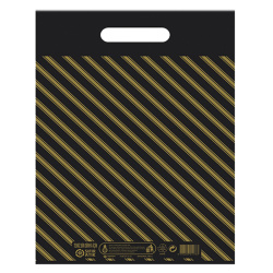 Takviyeli Poşet Çanta Siyah Çizgili (6No) 60x70 cm - Naksan Arma