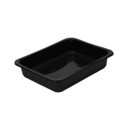 Üst Film Yapıştırmalı Tek Bölme PP Siyah Yemek Kabı (227x178x47 mm) - Limera